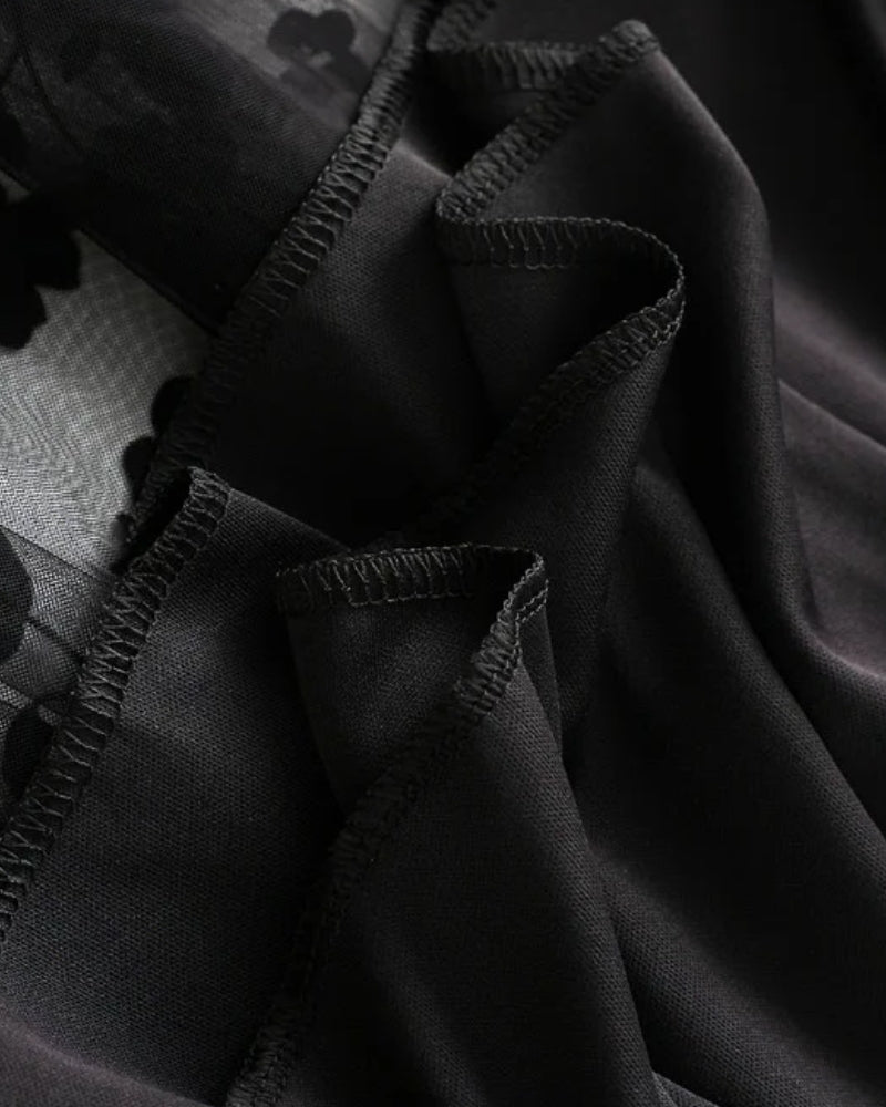 Jupe bohème longue en dentelle fleurie à appliqués — vue 8