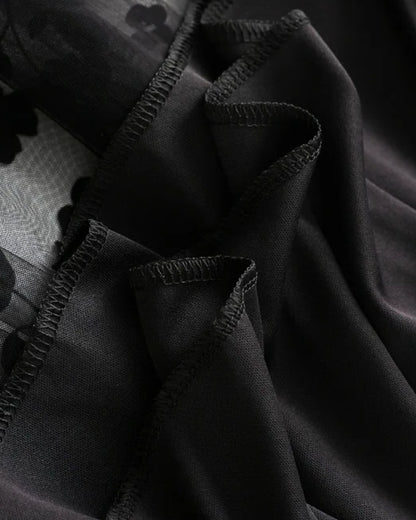 Jupe bohème longue en dentelle fleurie à appliqués — vue 8