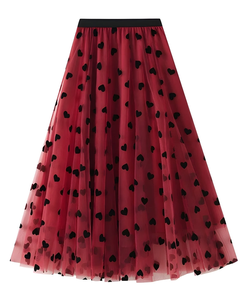Jupe bohème longue en dentelle fleurie à appliqués — vue 4