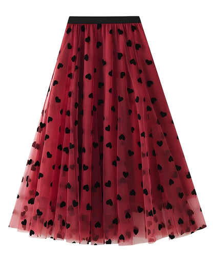 Jupe bohème longue en dentelle fleurie à appliqués — vue 4