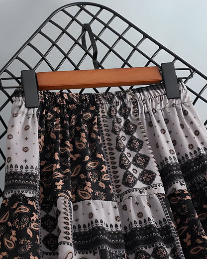 Jupe longue ethnique bohème taille élastique — vue 4