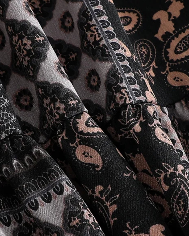 Jupe longue ethnique bohème taille élastique — vue 3