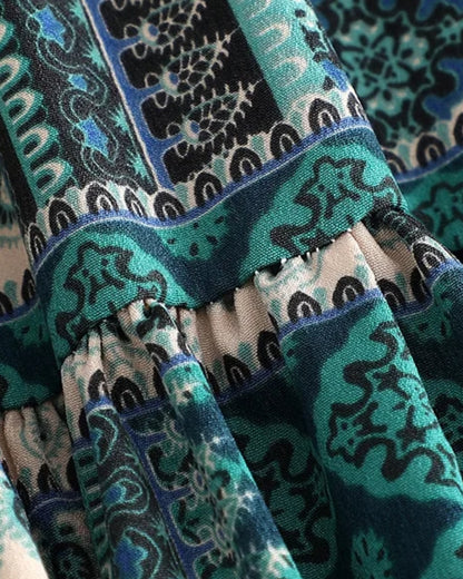 Jupe longue ethnique bohème taille élastique — vue 11