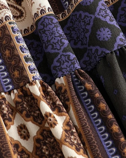 Jupe longue ethnique bohème taille élastique — vue 7