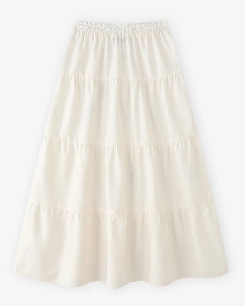 Jupe longue bohème plissée imprimé fleuri taille élastique — vue 8