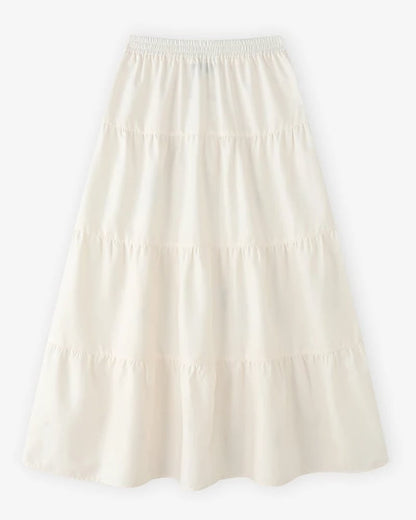 Jupe longue bohème plissée imprimé fleuri taille élastique — vue 8