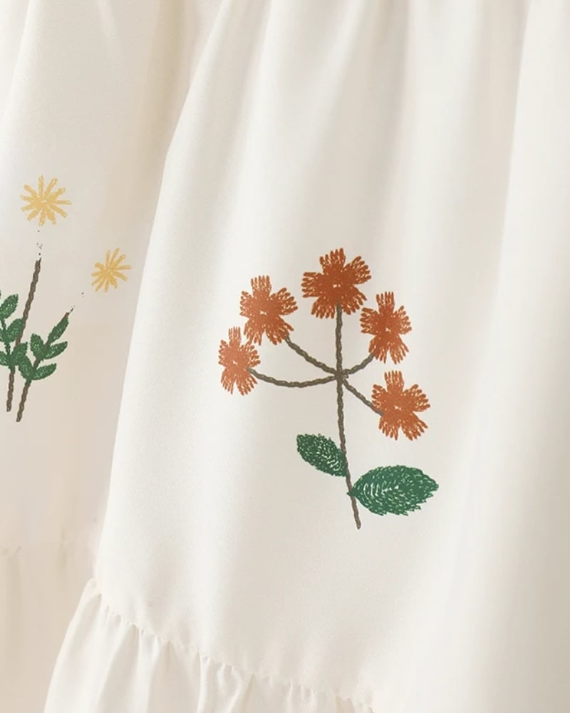 Jupe longue bohème plissée imprimé fleuri taille élastique — vue 7