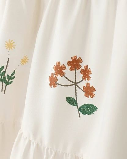 Jupe longue bohème plissée imprimé fleuri taille élastique — vue 7