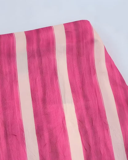 Jupe longue bohème satin rayures imprimé floral — vue 7