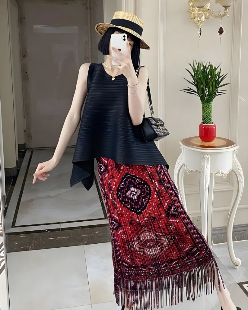 Jupe longue viscose imprimé cachemire bohème — vue 5