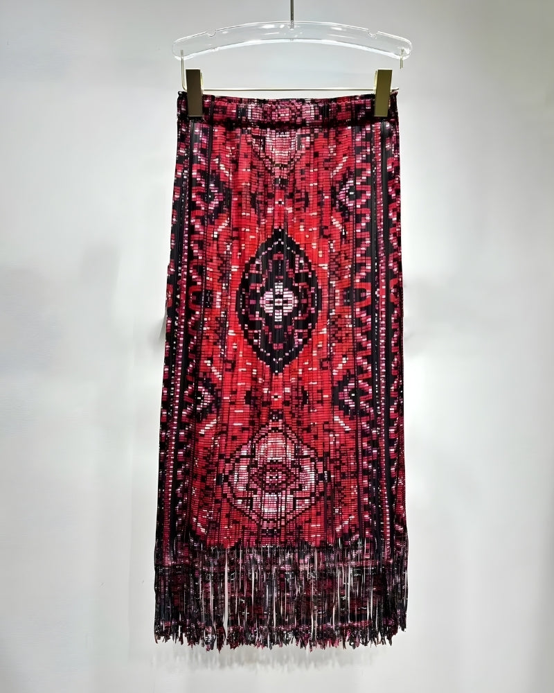 Jupe longue viscose imprimé cachemire bohème — vue 3