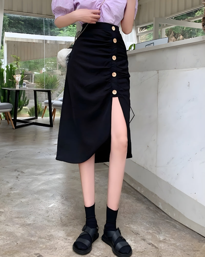 Jupe mi-longue bohème taille haute — vue 4