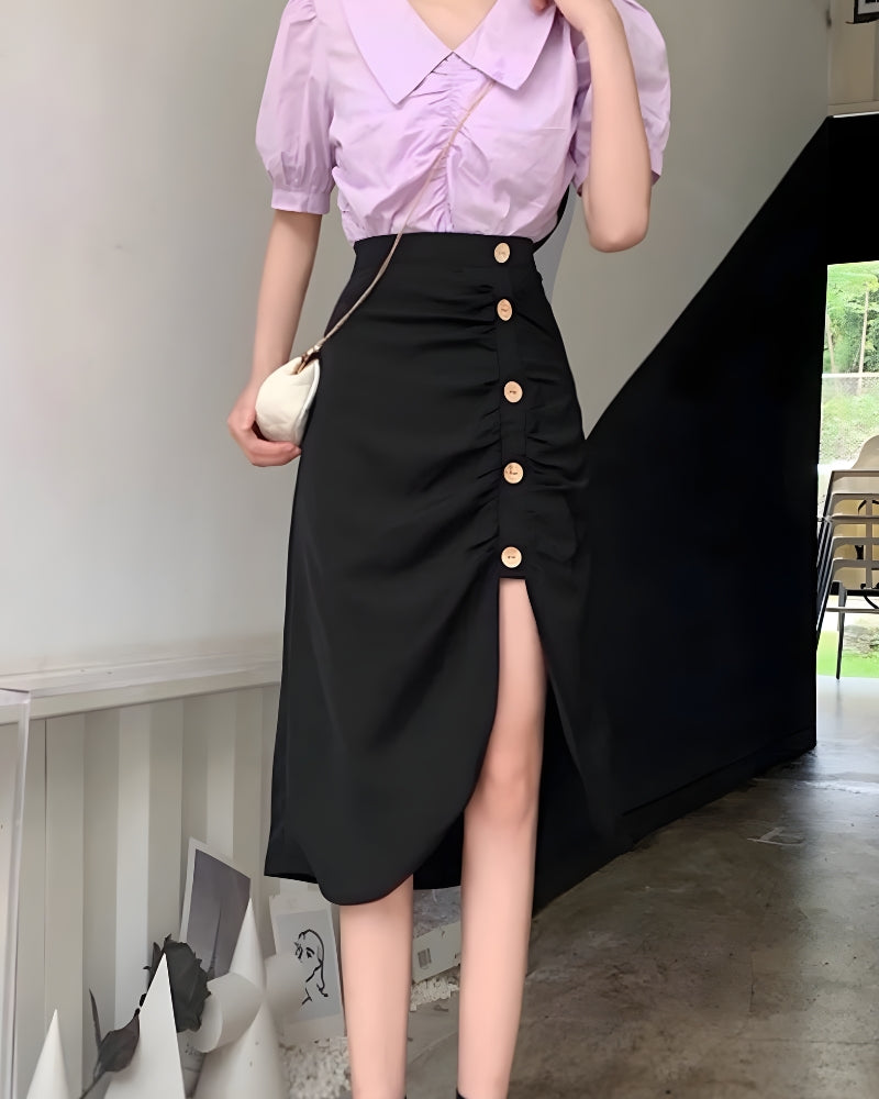 Jupe mi-longue bohème taille haute — vue 3