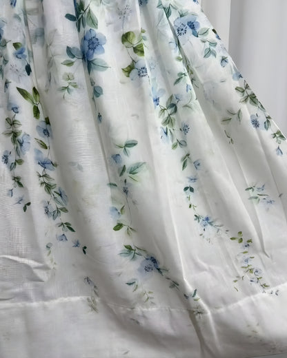 Jupe mi-longue lin floral bohème été — vue 5