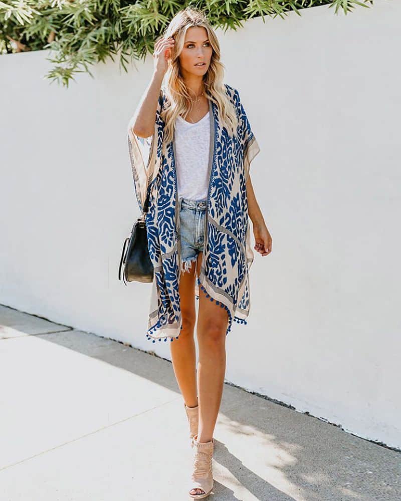 Kimono femme bleu — vue 3
