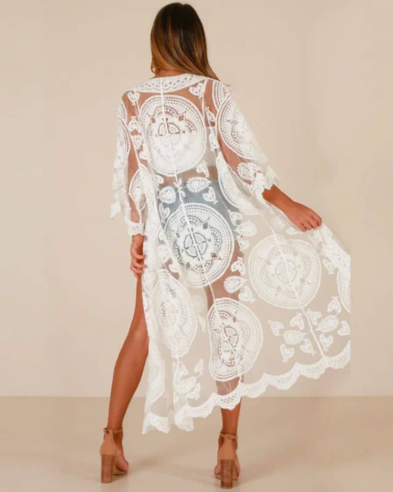 Kimono femme dentelle aérienne et légère — vue 3