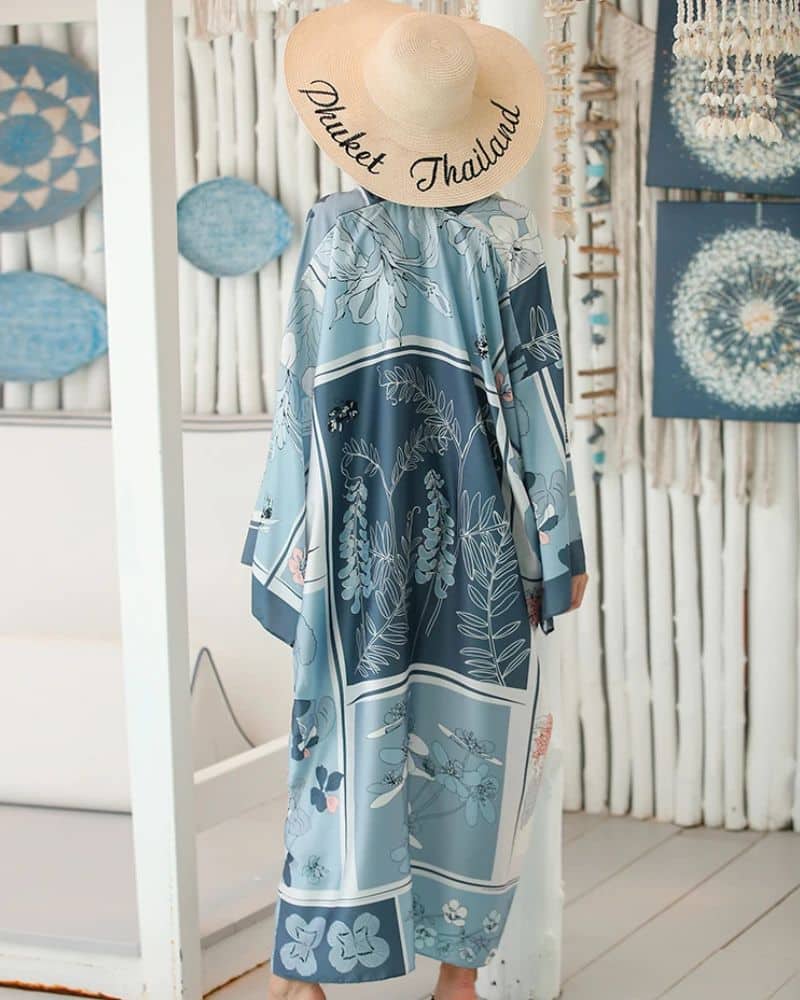 Kimono femme doux avec motif floral — vue 3