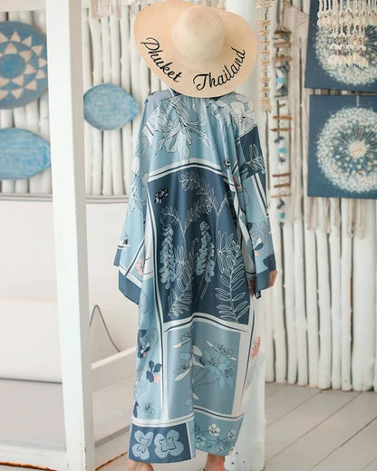 Kimono femme doux avec motif floral — vue 3