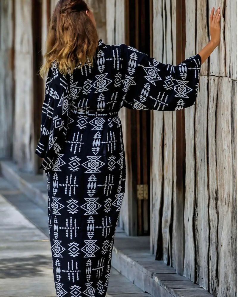Kimono femme avec imprimés géométriques — vue 2