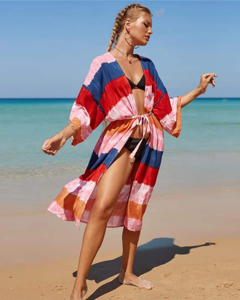 Kimono femme estival et multicolore — vue 2