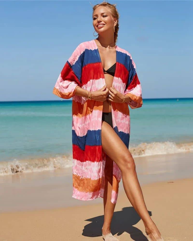 Kimono femme estival et multicolore — vue 4