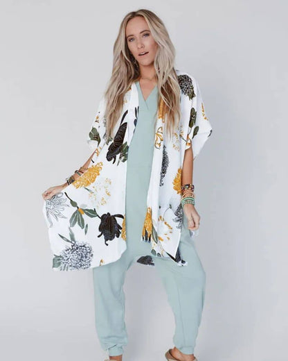 Kimono femme fleuri et éclatant — vue 2