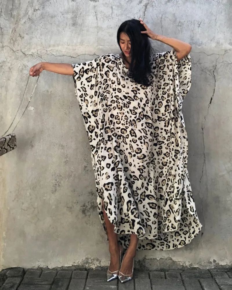 Kimono femme imprimé léopard beige — vue 5