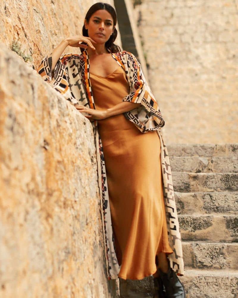 Kimono femme luxueux avec imprimés géométriques — vue 2