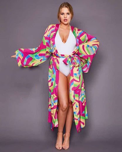 Kimono femme aux motifs abstraits et colorés — BOHERIS