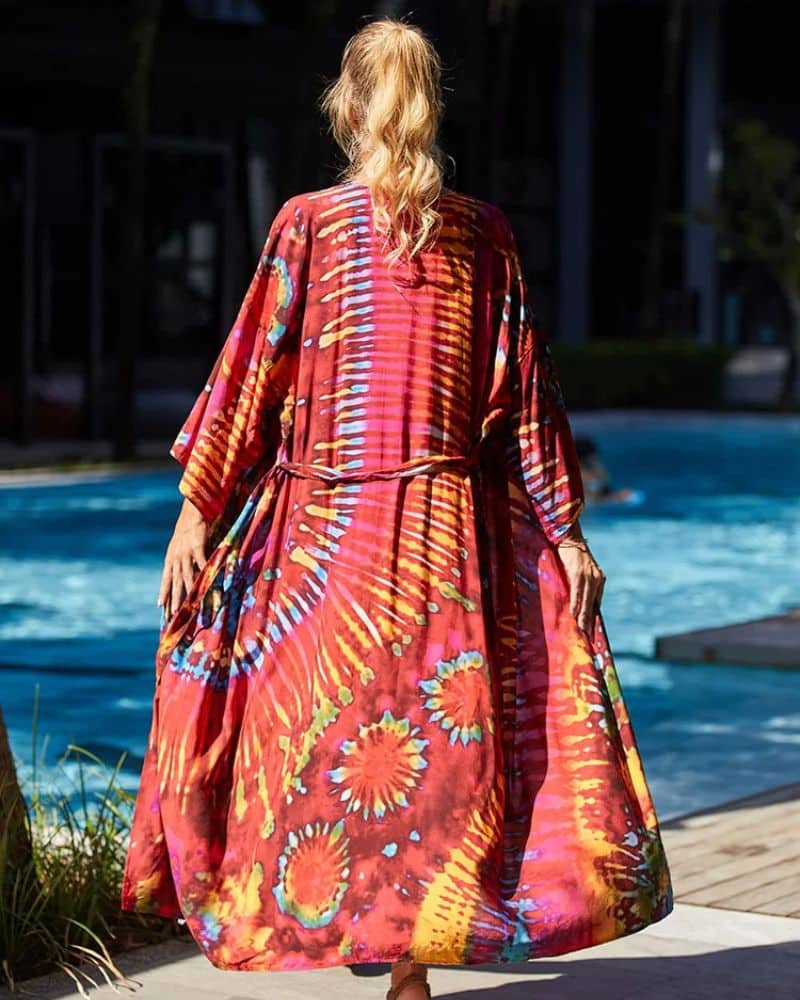 Kimono femme aux motifs exotiques vibrants — vue 4