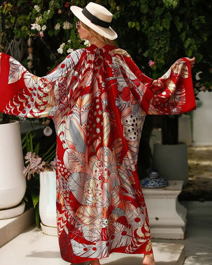 Kimono femme rouge traditionnel — vue 4