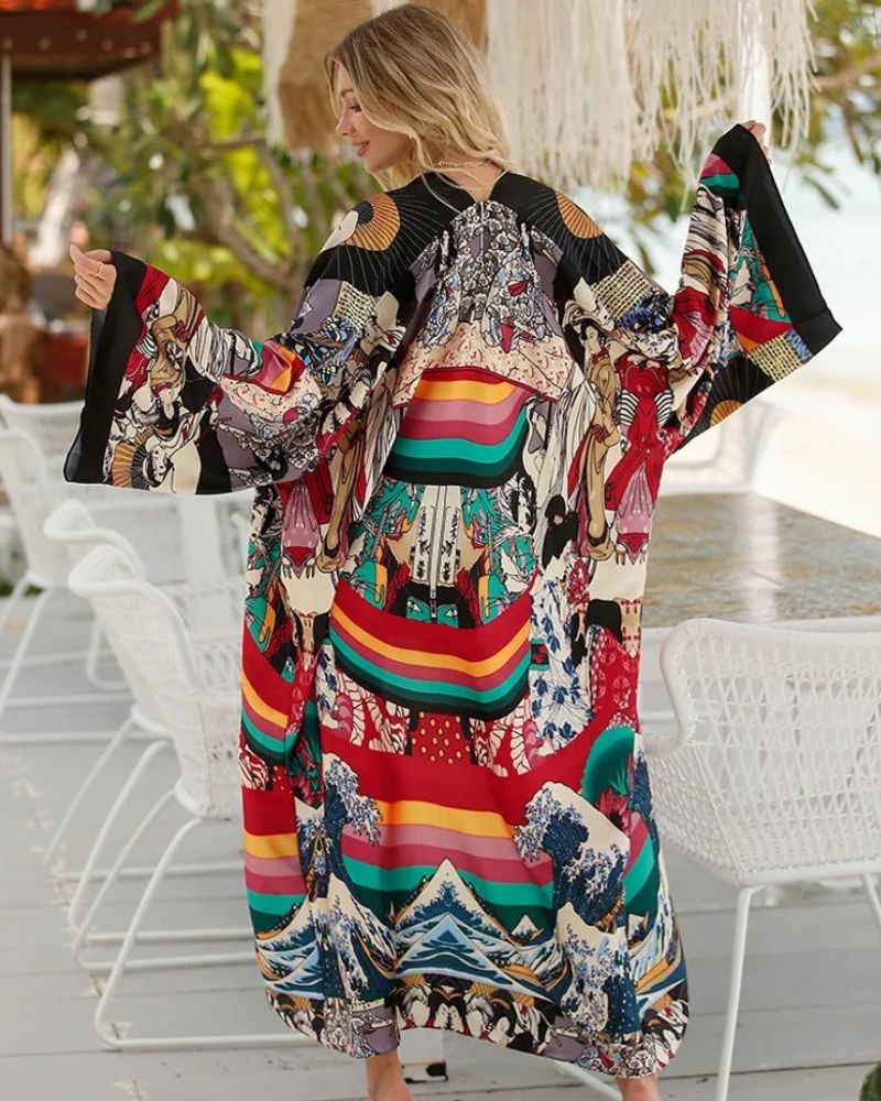 Kimono femme vibrant style japonais — vue 4
