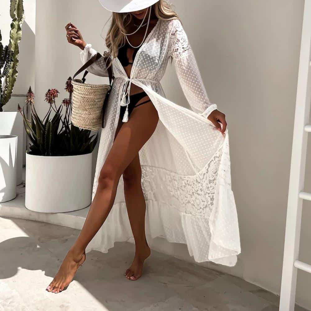 Pareo de plage en dentelle intemporel — BOHERIS