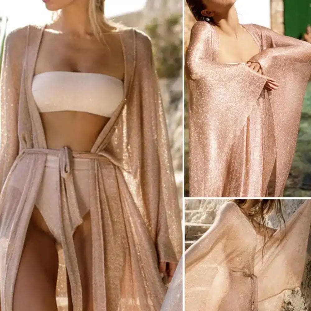 Kimono de plage pareo en maille brillante — vue 4