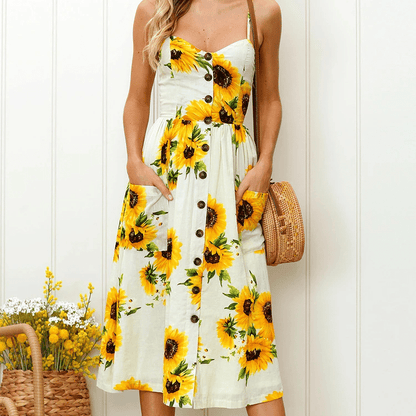 Robe bohème à bretelles avec imprimé de tournesol — vue 3