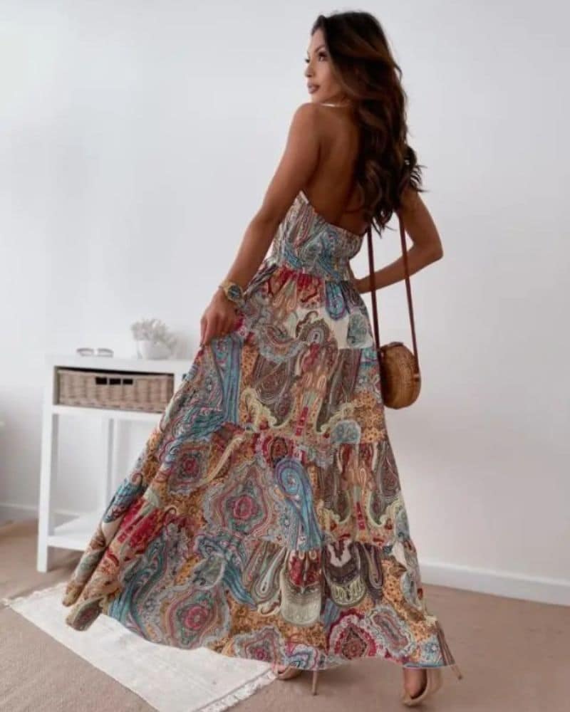 Robe bohème aux motifs — vue 3
