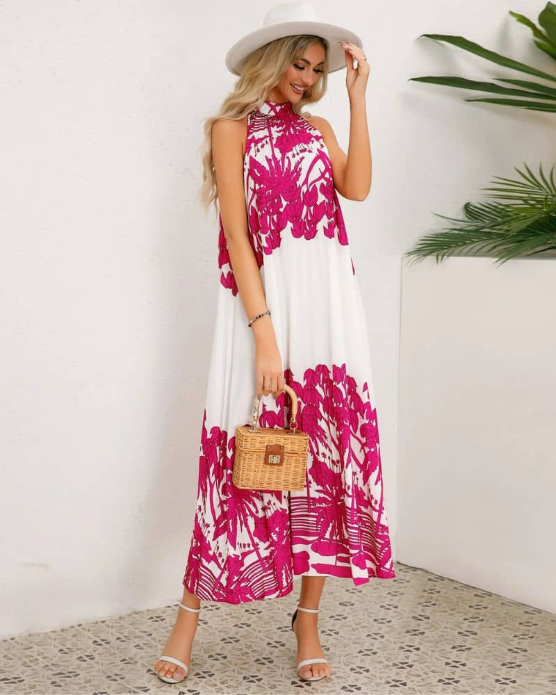 Robe bohème avec imprimé de palmier — vue 3