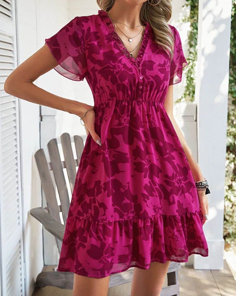 Robe bohème et avec col en v — vue 2