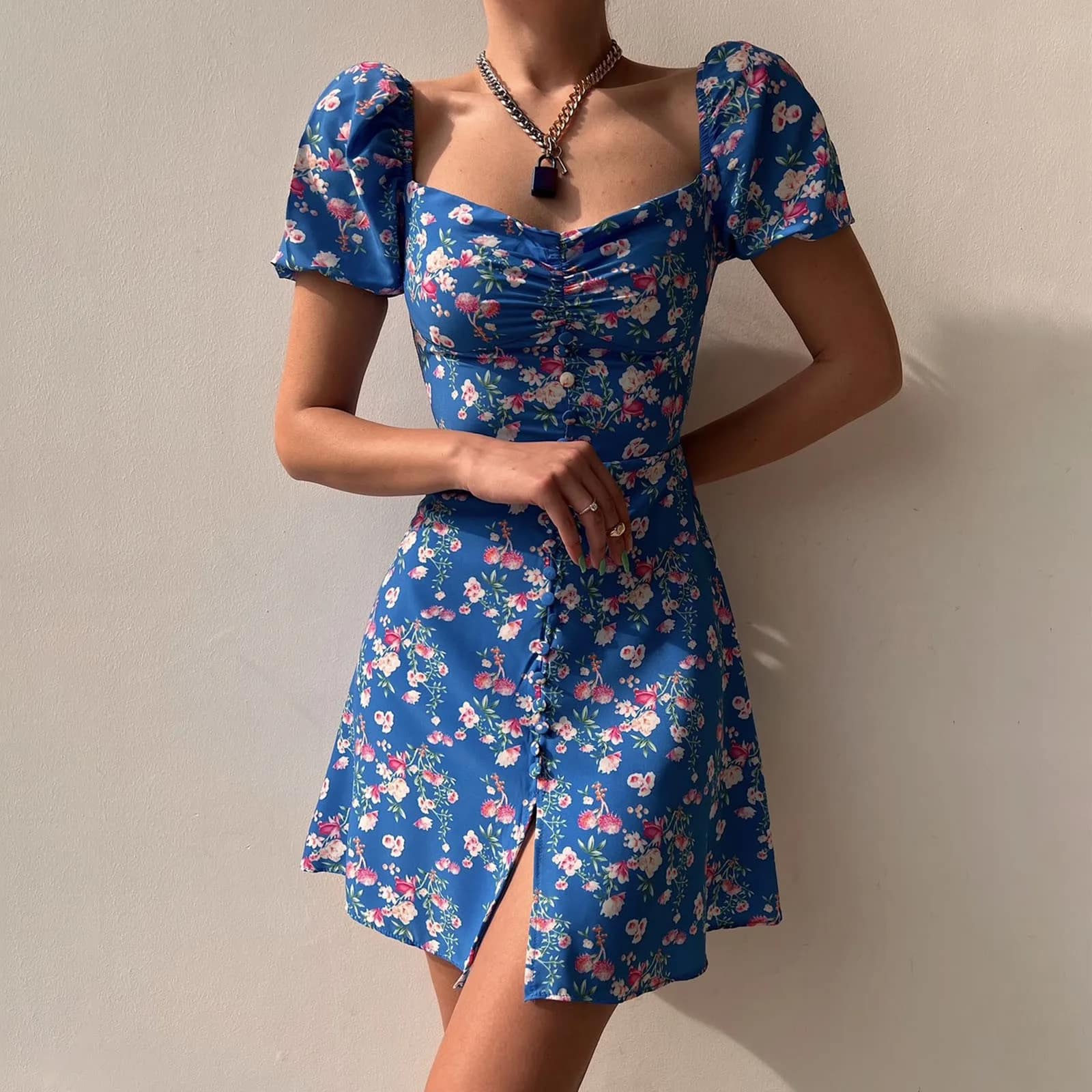 Robe bohème courte et avec boutons — vue 2