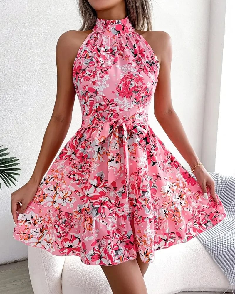 Robe bohème courte et à fleurs — vue 3