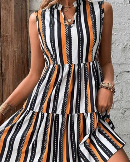Robe bohème courte et estivale avec motifs rayés — vue 3