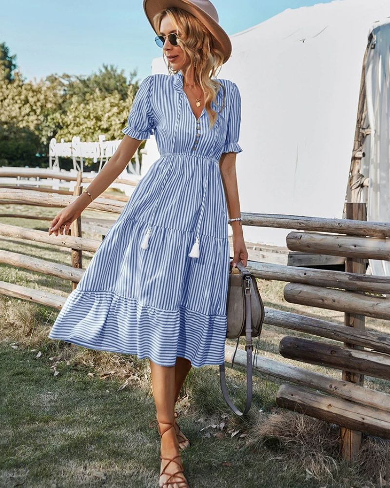 Robe bohème décontractée et à manches courtes — vue 2