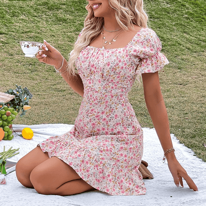 Robe bohème design avec imprimé floral rose — vue 2