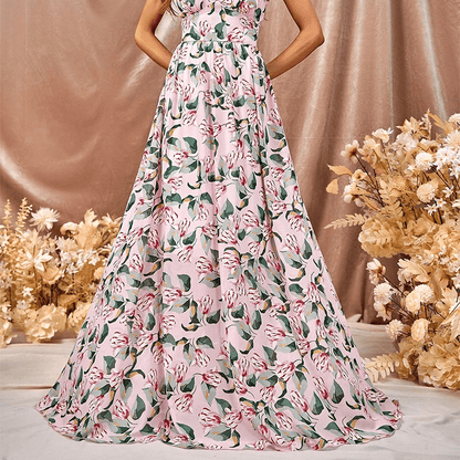 Robe bohème longue à fleurs avec épaules apparentes — vue 2
