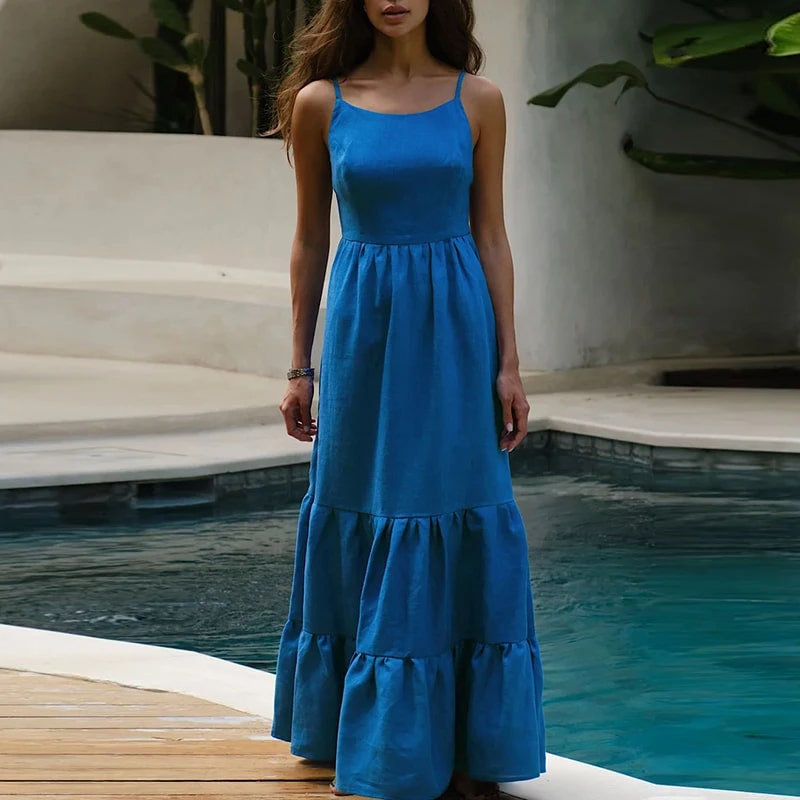 Robe bohème longue avec lacets dans le dos — vue 2