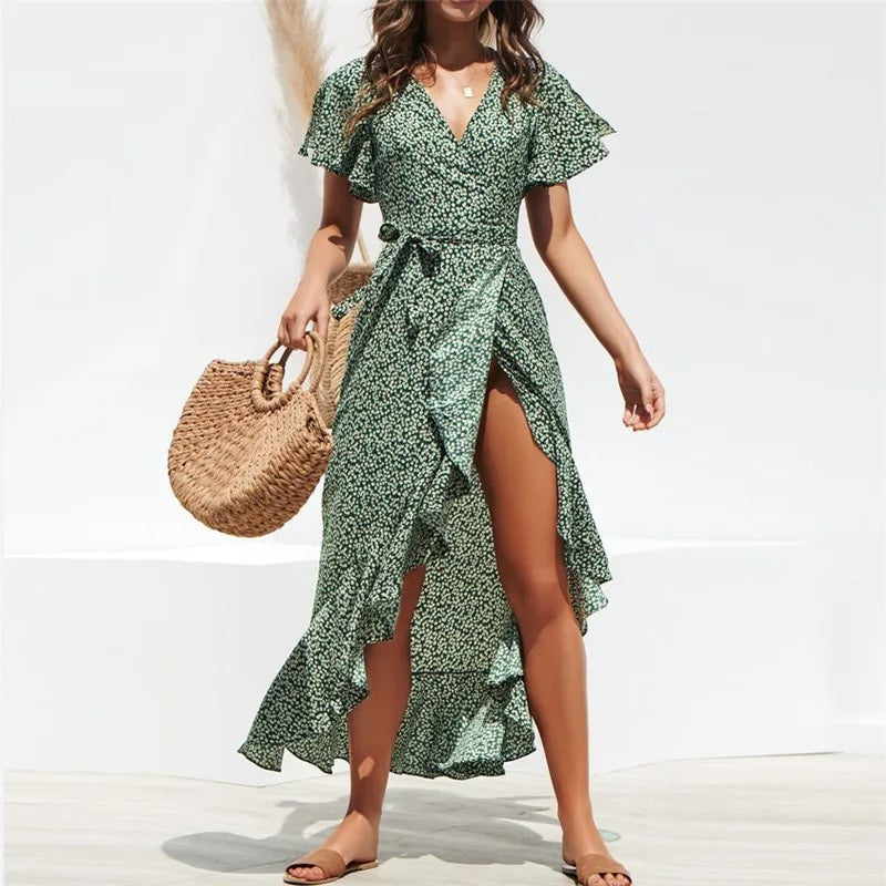 Robe bohème longue avec motifs à pois — vue 2