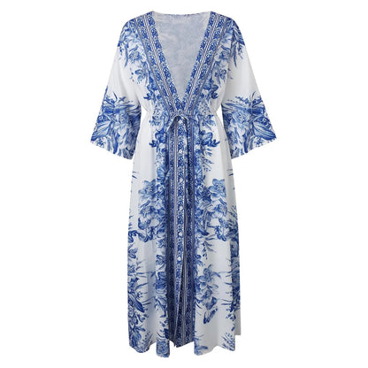 Robe kimono à manches longues avec ceinture — vue 3