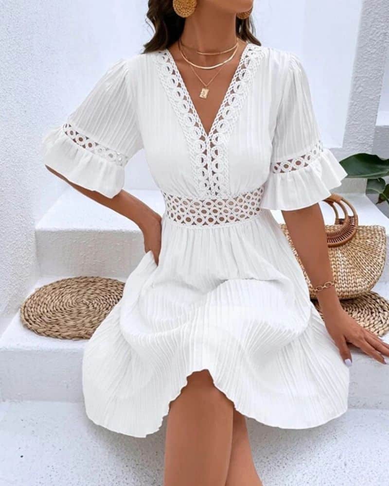 Robe bohème romantique en dentelle — vue 2