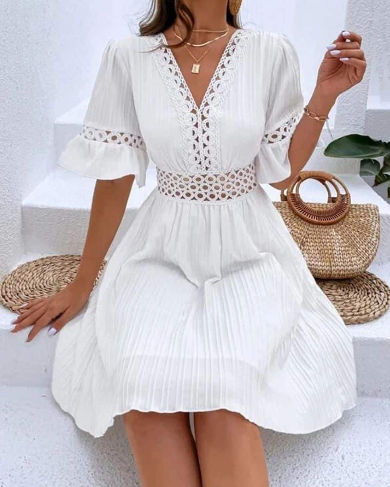 Robe bohème romantique en dentelle — vue 4