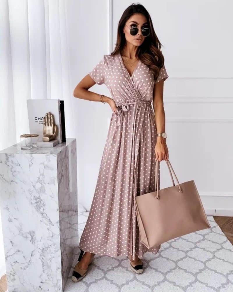 Robe bohème séduisante à pois — vue 2